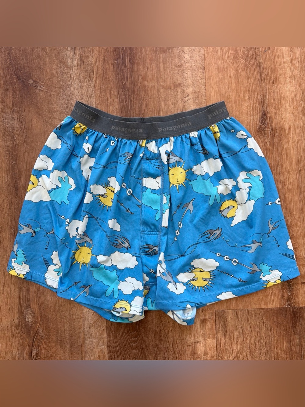 Vintage Patagonia Capilene 2 Lightweight Boxer Shorts Mens Medium Blue Sun Cloud